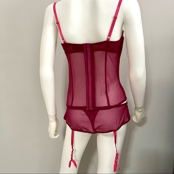 36C 2pc Vs Victoria’s Secret Sexy Little Things Bustier Corset with garter Skirt - Picture 5 of 16